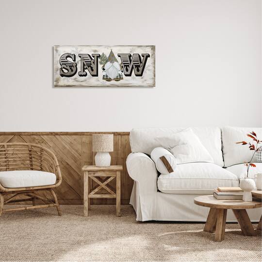 Stupell Industries Winter Snow Holiday Gnome Canvas Wall Art